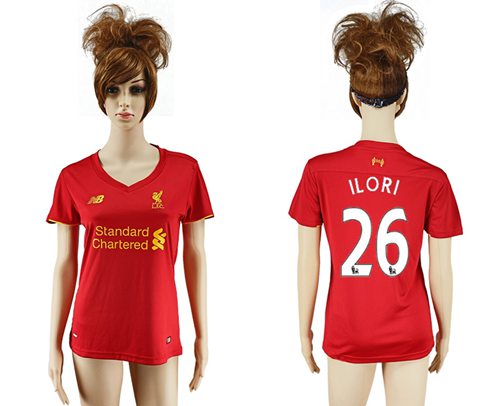 Women's Liverpool #26 ILORI Red Home Soccer Club Jersey